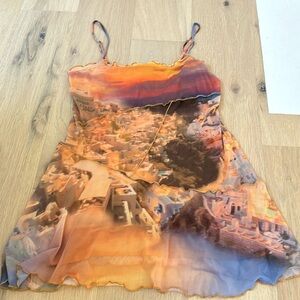URBAN OUTFITTERS GREECE SLIP DRESS WITH LINER